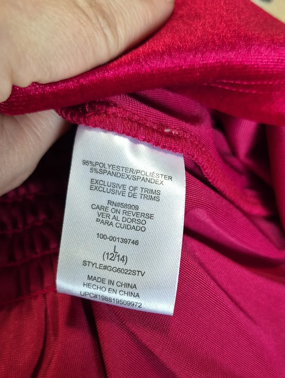 GB Girls Size L 12/14 Red Velvet Smocked Skirt New With Tags